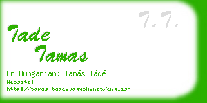 tade tamas business card