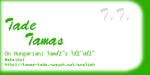 tade tamas business card